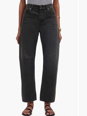 MADEWELL The Darted Barrel-Leg Jean button fly 5 pockets Olenda black wash sz 30